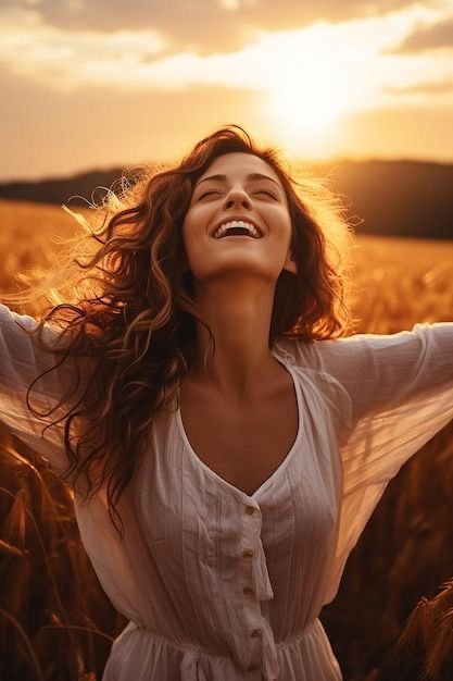 - Alt Text: Person enjoying sunset in wheat field, symbolizing freedom, clarity, and daily habits for personal growth -