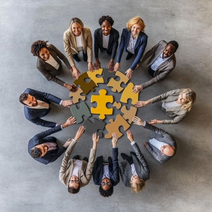 Team Work और income growth concept